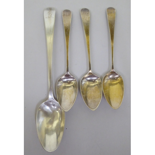 164 - Silver collectables: to include flatware; a mug; a cigarette case; and a spoon and pusher  mixe... 