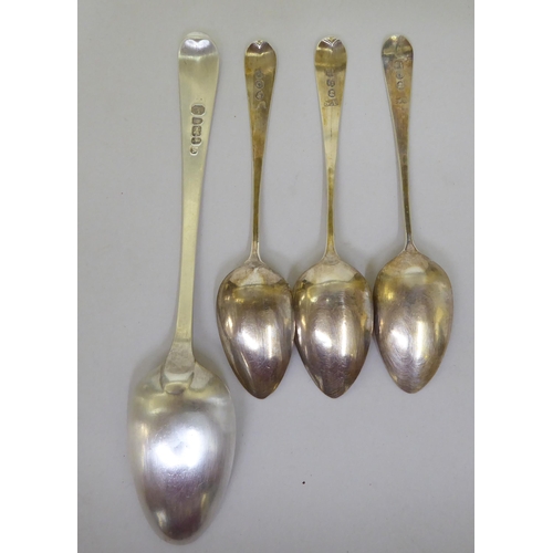 164 - Silver collectables: to include flatware; a mug; a cigarette case; and a spoon and pusher  mixe... 