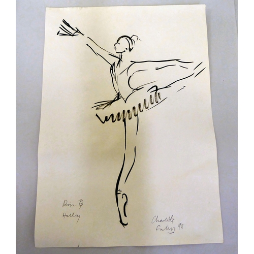 170 - Ballet related collectables, viz. two works after Charlotte Farley; a poster  approx 16