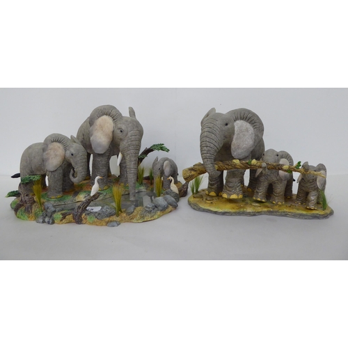 175 - Four composition model elephant groups  tallest 11