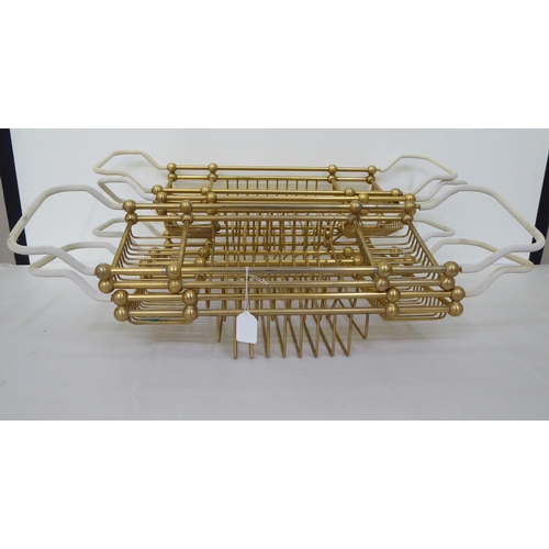 184 - Five tubular lacquered brass bath racks  27