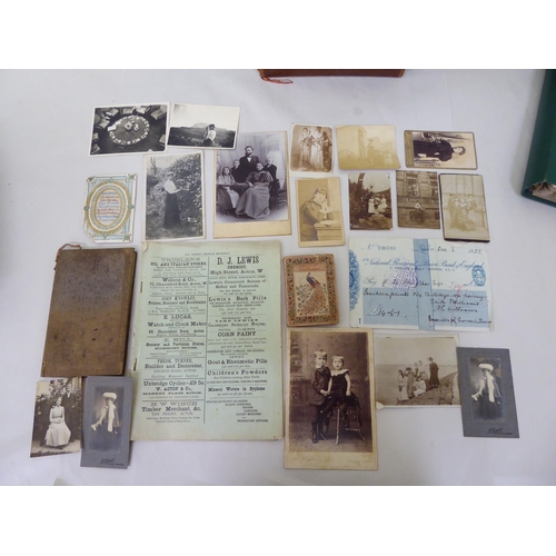 188 - Early Victorian-mid 20thC ephemera: to include photographs and used postcards 