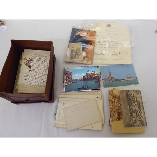 188 - Early Victorian-mid 20thC ephemera: to include photographs and used postcards 