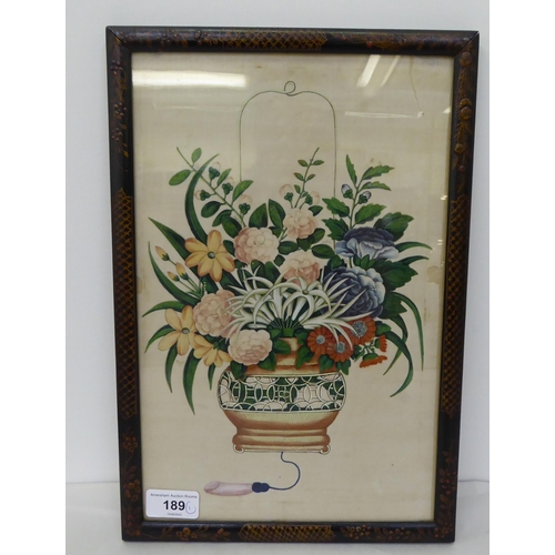 189 - 20thC Chinese School - a floral study  watercolour on ricepaper  8