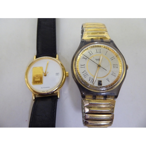 200 - Two variously cased wristwatches, viz; a Swiss automatic wristwatch; and another by Swatch