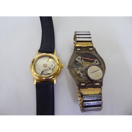 200 - Two variously cased wristwatches, viz; a Swiss automatic wristwatch; and another by Swatch