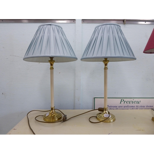 23 - Table lamps: to include a pair of white metal examples  17