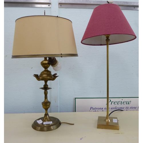 23 - Table lamps: to include a pair of white metal examples  17