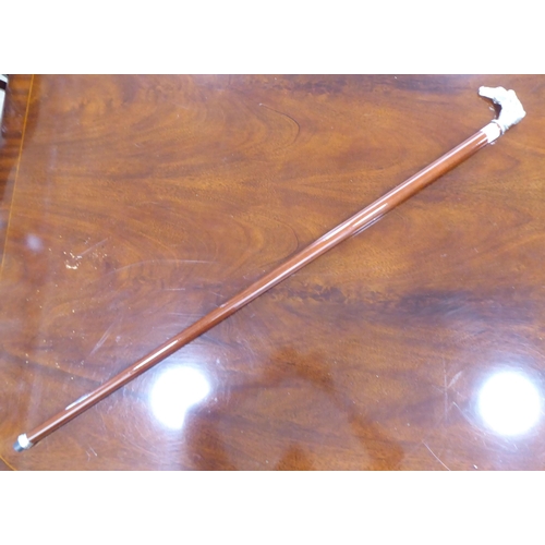 236 - A modern Cavalli of Italy walking cane with a horse bust handle