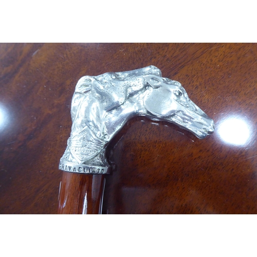 236 - A modern Cavalli of Italy walking cane with a horse bust handle