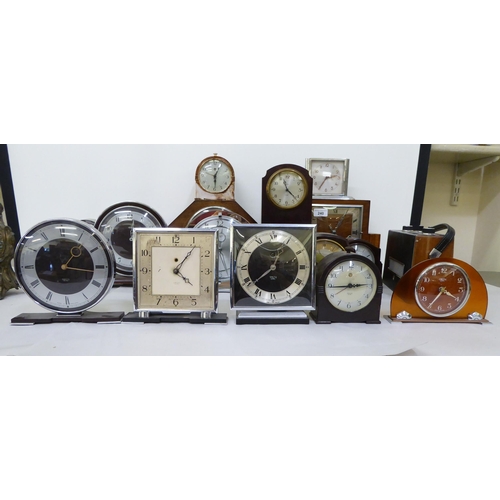 240 - Timepieces/mantel clocks  various makes and styles; and a Roberts radio