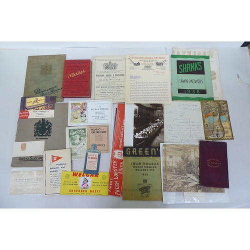 269 - Uncollated, mainly 19th/20thC ephemera: to include agriculture, sporting and advertising material