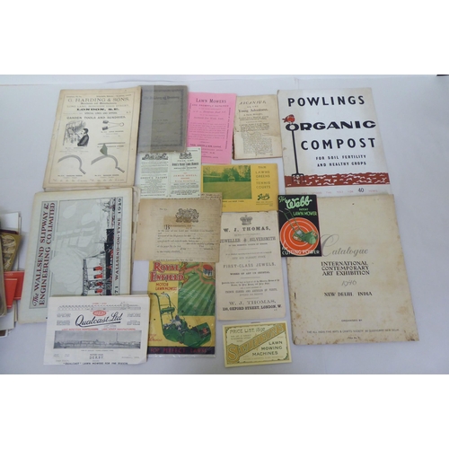 269 - Uncollated, mainly 19th/20thC ephemera: to include agriculture, sporting and advertising material