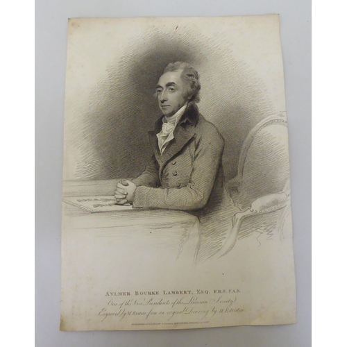 272 - 19thC ephemera: to include a monochrome print of one Aylmer Bourke Lambert Esq; and contemporary han... 