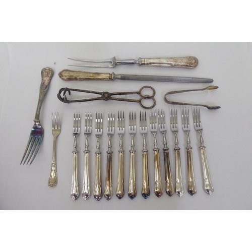 276 - Variously patterned EPNS cutlery and flatware: to include carving sets