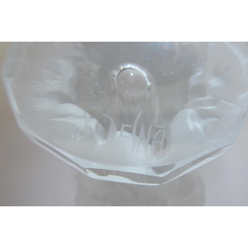 310 - A Desna clear and frosted glass vase, decorated with nudes  4.5