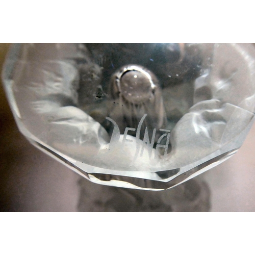 310 - A Desna clear and frosted glass vase, decorated with nudes  4.5