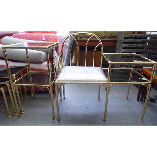 334 - Small furniture: to include a modern gilt metal two tier occasional table  30