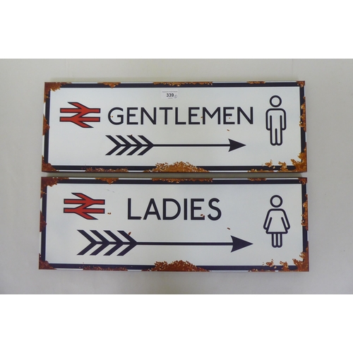 339 - Two modern cast metal signs 'Ladies' and 'Gentlemen'  23