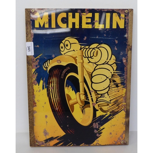 341 - A modern printed metal Michelin sign  16