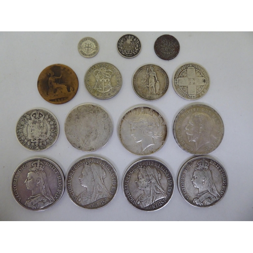 38 - Miscellaneous coins: to include a series of four Victorian silver crowns