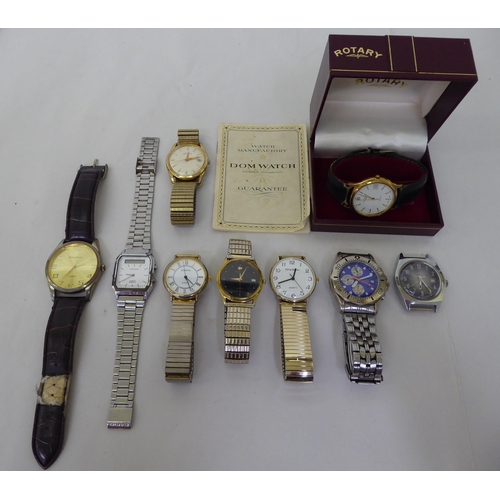 40 - Nine various modern wristwatches: to include a Rotary gold plated/stainless steel cased example, fac... 