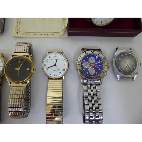 40 - Nine various modern wristwatches: to include a Rotary gold plated/stainless steel cased example, fac... 