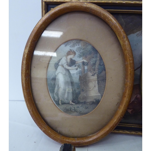 41 - Framed pictures: to include a 19thC steel engraving 'Calculation'  12