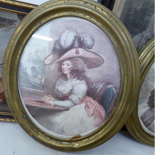 41 - Framed pictures: to include a 19thC steel engraving 'Calculation'  12