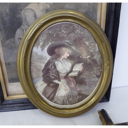 41 - Framed pictures: to include a 19thC steel engraving 'Calculation'  12