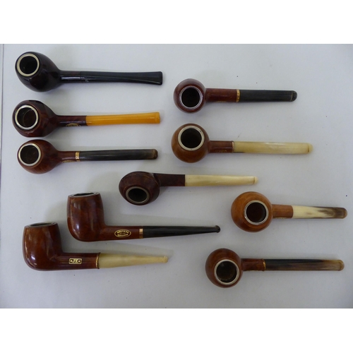 51 - Vintage smoker's pipes, some unused: to include a briarwood