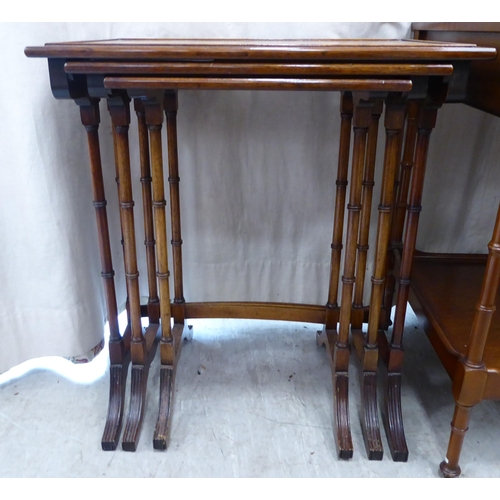 58 - A nesting set of three Titchmarsh & Goodwin 19thC style mahogany finished side tables, the tops ... 