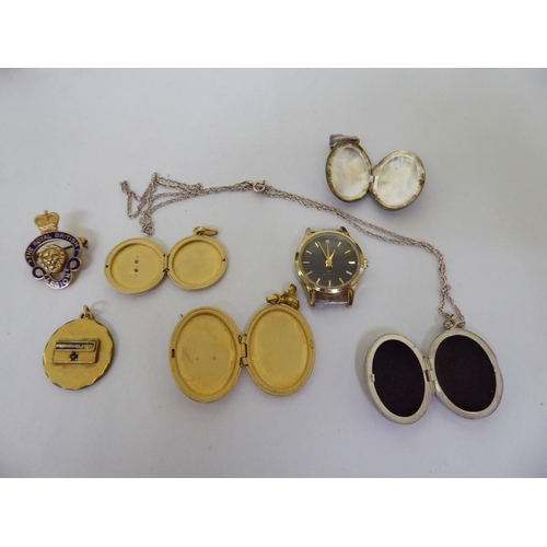 62 - Items of personal ornament: to include a silver mounted, glass scent bottle; and ladies modern wrist... 