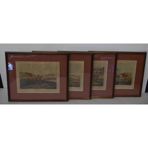 9 - A set of four Victorian hunting prints  7