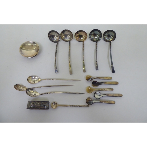 250 - Silver flatware: to include condiments spoons and ladles  mixed marks