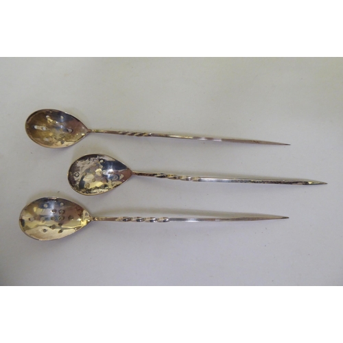 250 - Silver flatware: to include condiments spoons and ladles  mixed marks