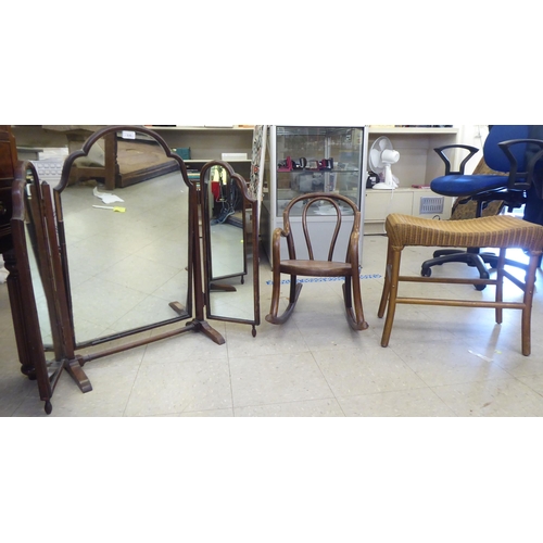 335 - Furniture: to include a 20thC Queen Anne style, mahogany finished triptych dressing mirror  31