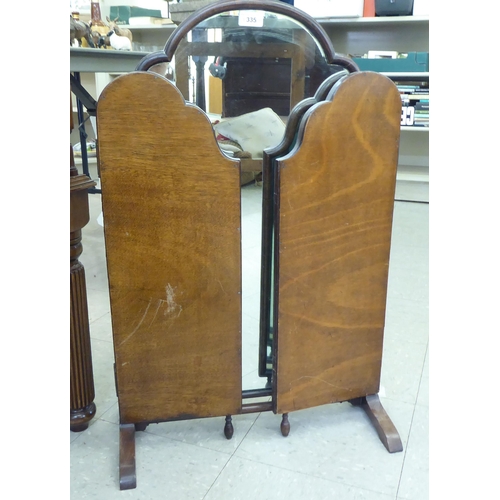 335 - Furniture: to include a 20thC Queen Anne style, mahogany finished triptych dressing mirror  31