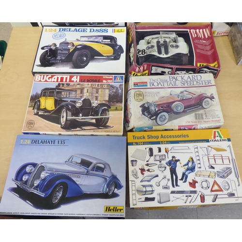 86 - 1/24 scale model kits: to include by Italeri, a Bugatti 41 'La Royale'; and a Hispano Suiza K6 by He... 