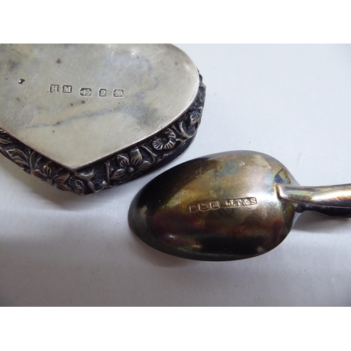 1 - Silver collectables: to include a pair of pierced oval salts with cranberry coloured glass liners&nb... 