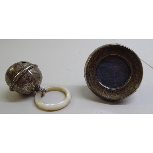 1 - Silver collectables: to include a pair of pierced oval salts with cranberry coloured glass liners&nb... 