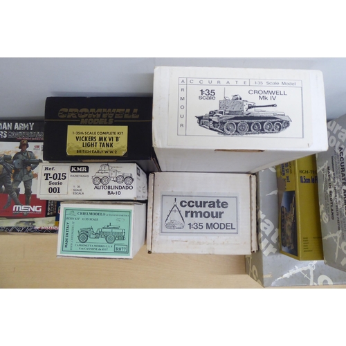 111 - 1/35 scale model kits: to include by Cromwell Models, a 'Cruiser Mk IV'; and a 'Scammell Commander T... 