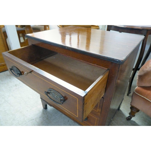 118 - Five items of mainly Edwardian period furniture: to include a string inlaid, mahogany three drawer d... 