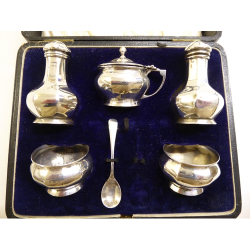 12 - Silver collectables: to include a Walker & Hall silver lidded clear glass powder jar  Birmingham... 