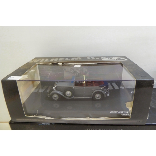 122 - Minichamps diecast model vehicles: to include a Bentley 6.5 litre Blue Train Special 1930; and an Al... 