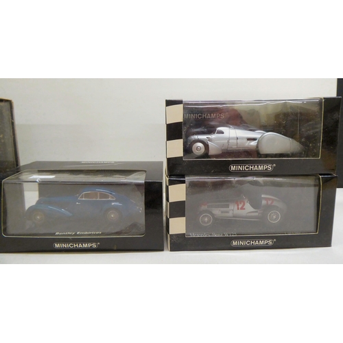 122 - Minichamps diecast model vehicles: to include a Bentley 6.5 litre Blue Train Special 1930; and an Al... 