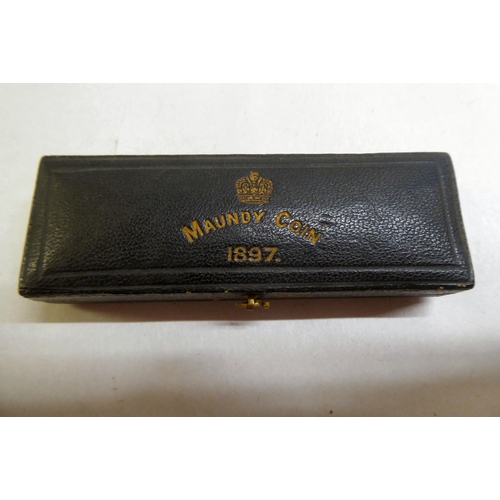 132 - A Victorian 1897 set of four Maundy money, in a presentation case