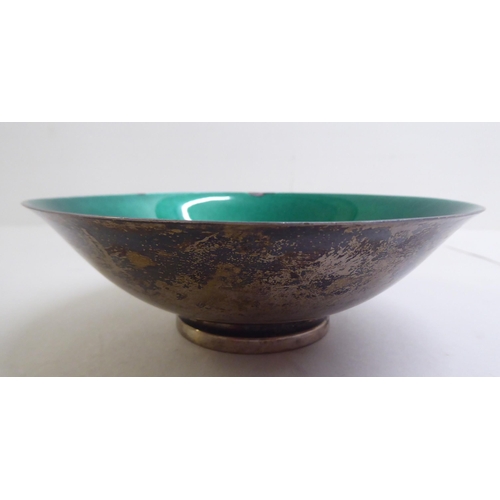 133 - A Gorham green enamelled silver bowl  6