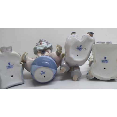 138 - Seven Lladro porcelain clown figures, one playing a violin  9