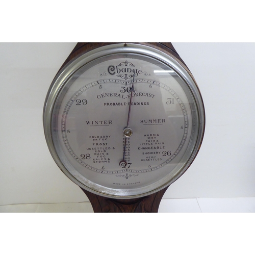 145 - A mixed lot: to include a 1930s oak barometer with a silvered dial  31